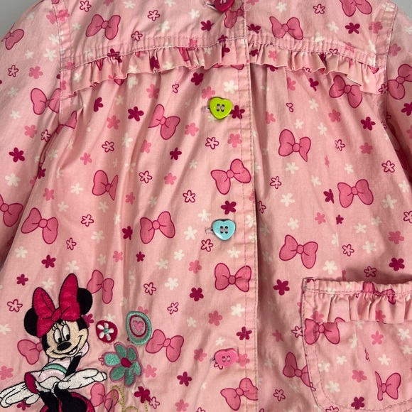 Disney Minnie Mouse Jacket Bows Pink Button Up 12-18M Baby Girl - Picture 3 of 6